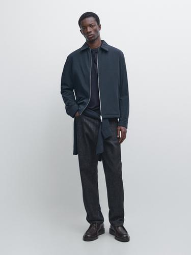 Zara Short jacket with pocket details - Navy blue - Image 0