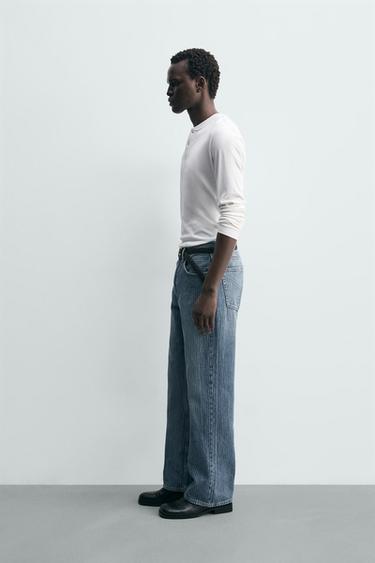 STRUCTURED STRAIGHT-LEG BOOTCUT JEANS - Light blue by Zara - Image 3