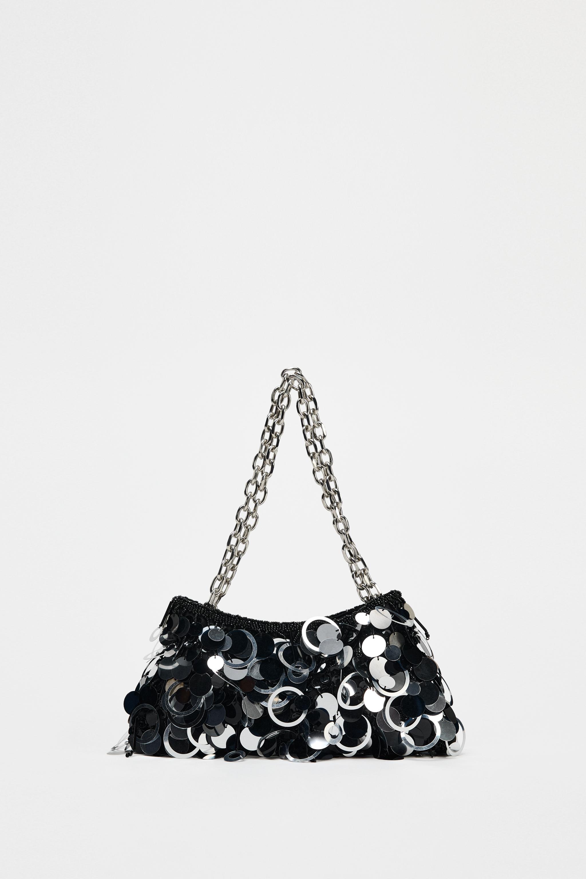 SEQUIN SHOULDER BAG - Black | ZARA United States