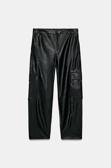 CALÇA CARGO DE POLIURETANO - Preto da Zara - Imagem 0