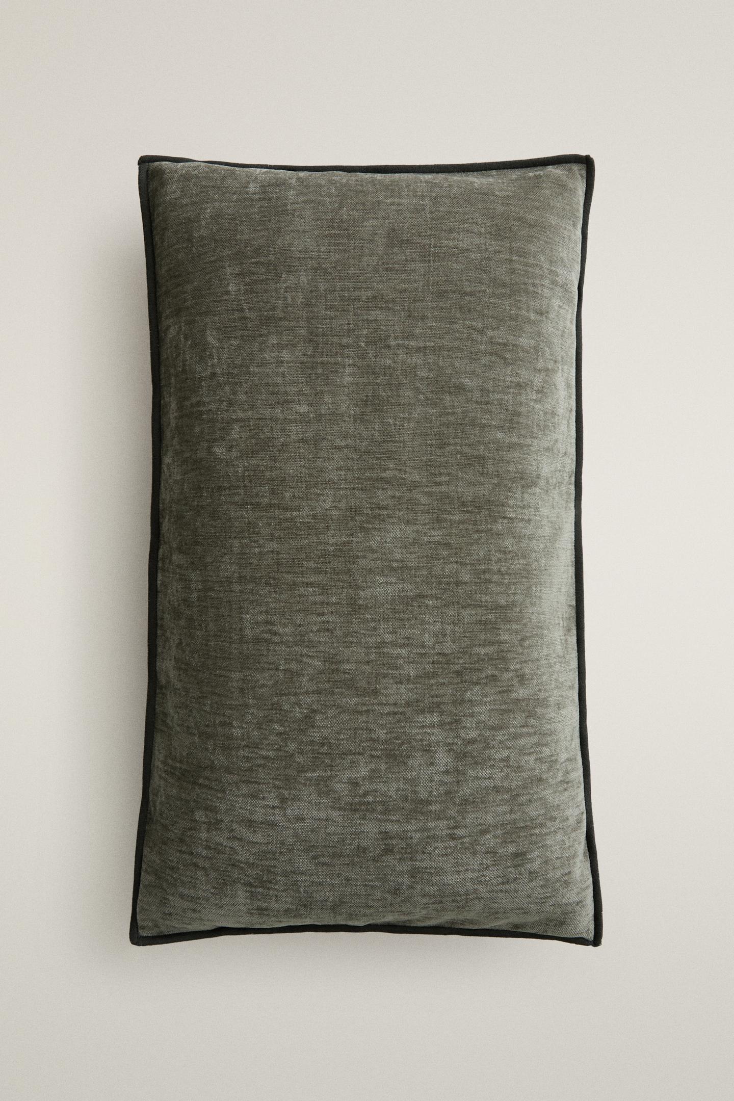 Zara Chenille Throw Pillow Cover, цвет: Синий / Серый — фото 3