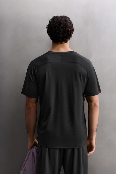 PERFORATED TECHNICAL T-SHIRT - Black by Zara - Image 2