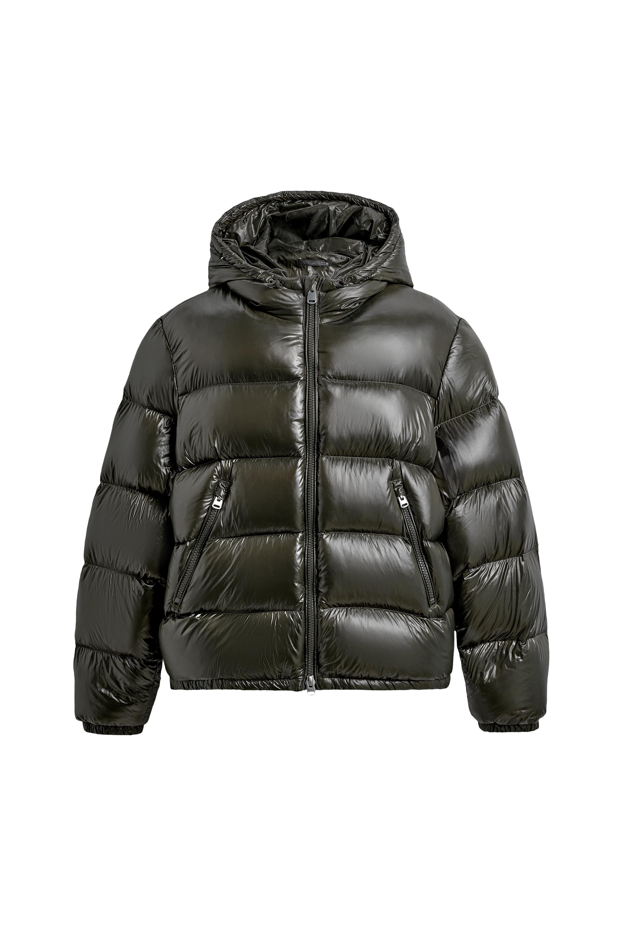 完売品 グレー ZARA フェイクファーシャツジャケットフード付き M