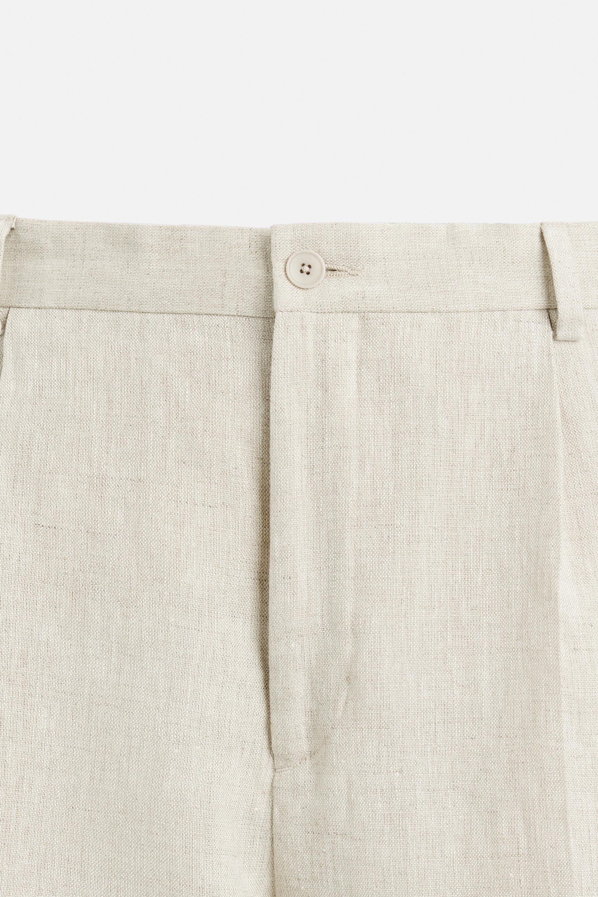 PANTALON 100 % LIN PLIS