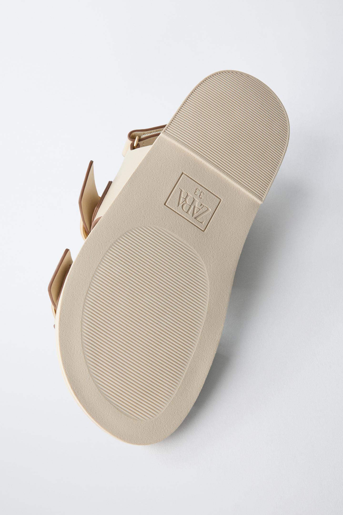 Детские сандалии Zara Double Buckle, цвет: Молочный белый — фото 7