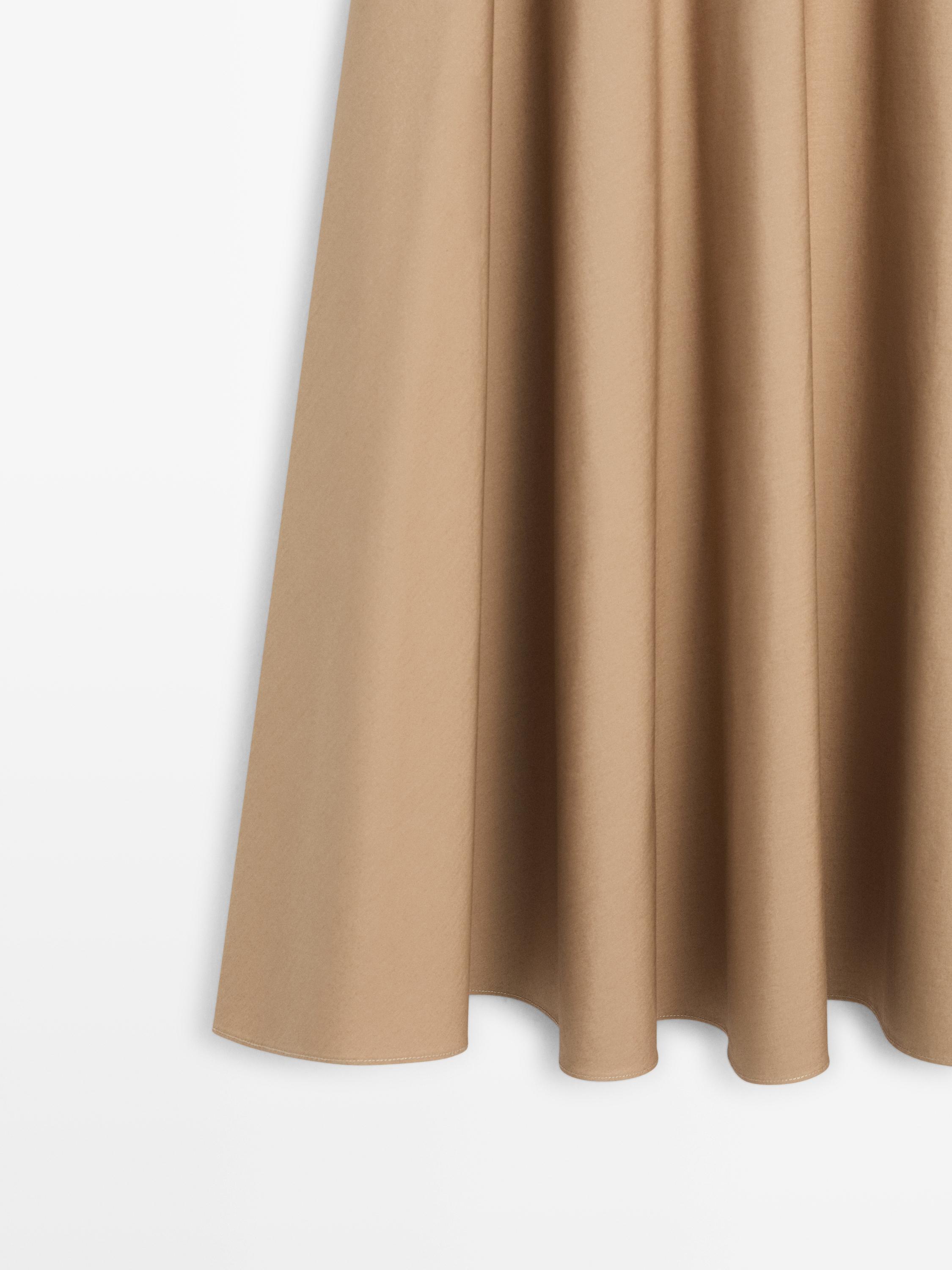 Flounce midi skirt with yoke detail