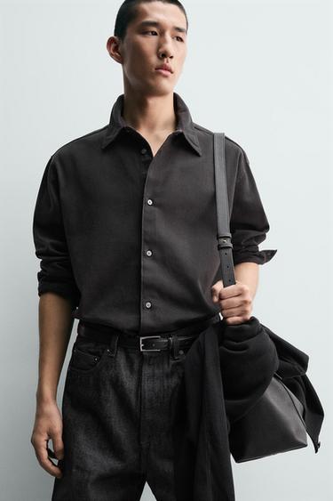 CHEMISE EN DENIM COULEUR - Marron de Zara - Image 5