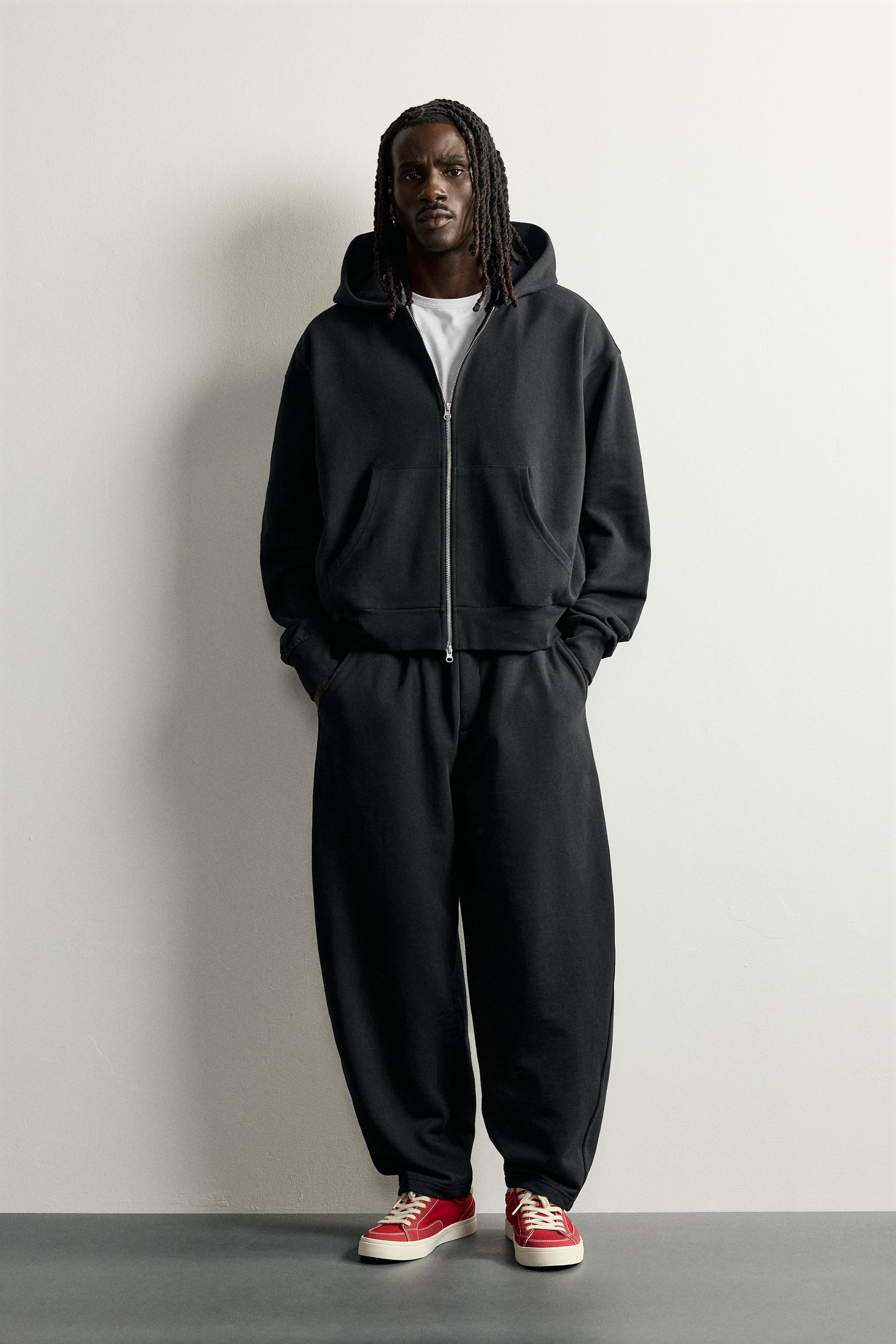 Мужские худи Zara BASIC BOXY FIT ZIP-UP