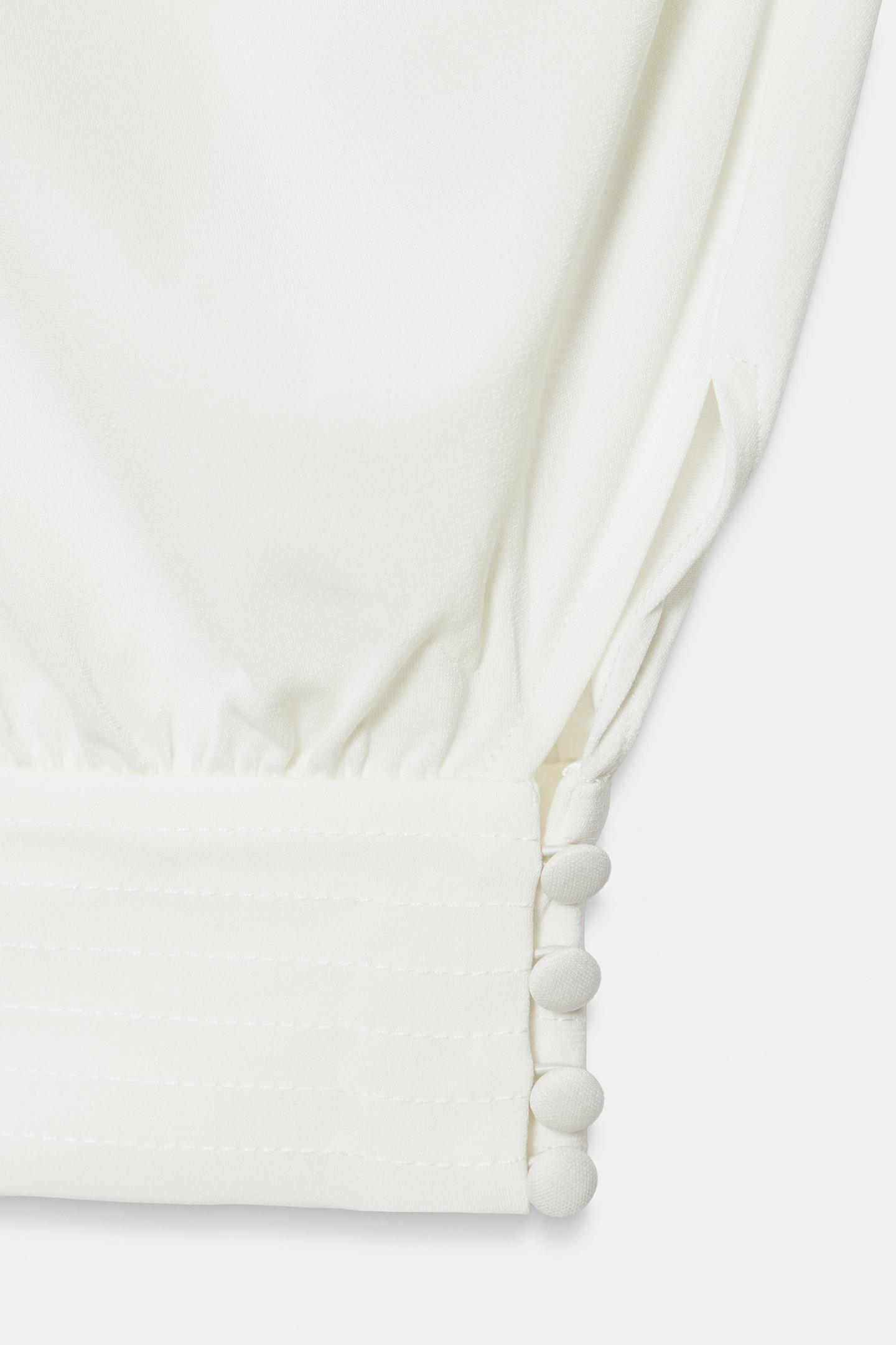 Женский топ Zara Balloon Halter Top, цвет: Устричный белый — фото 8