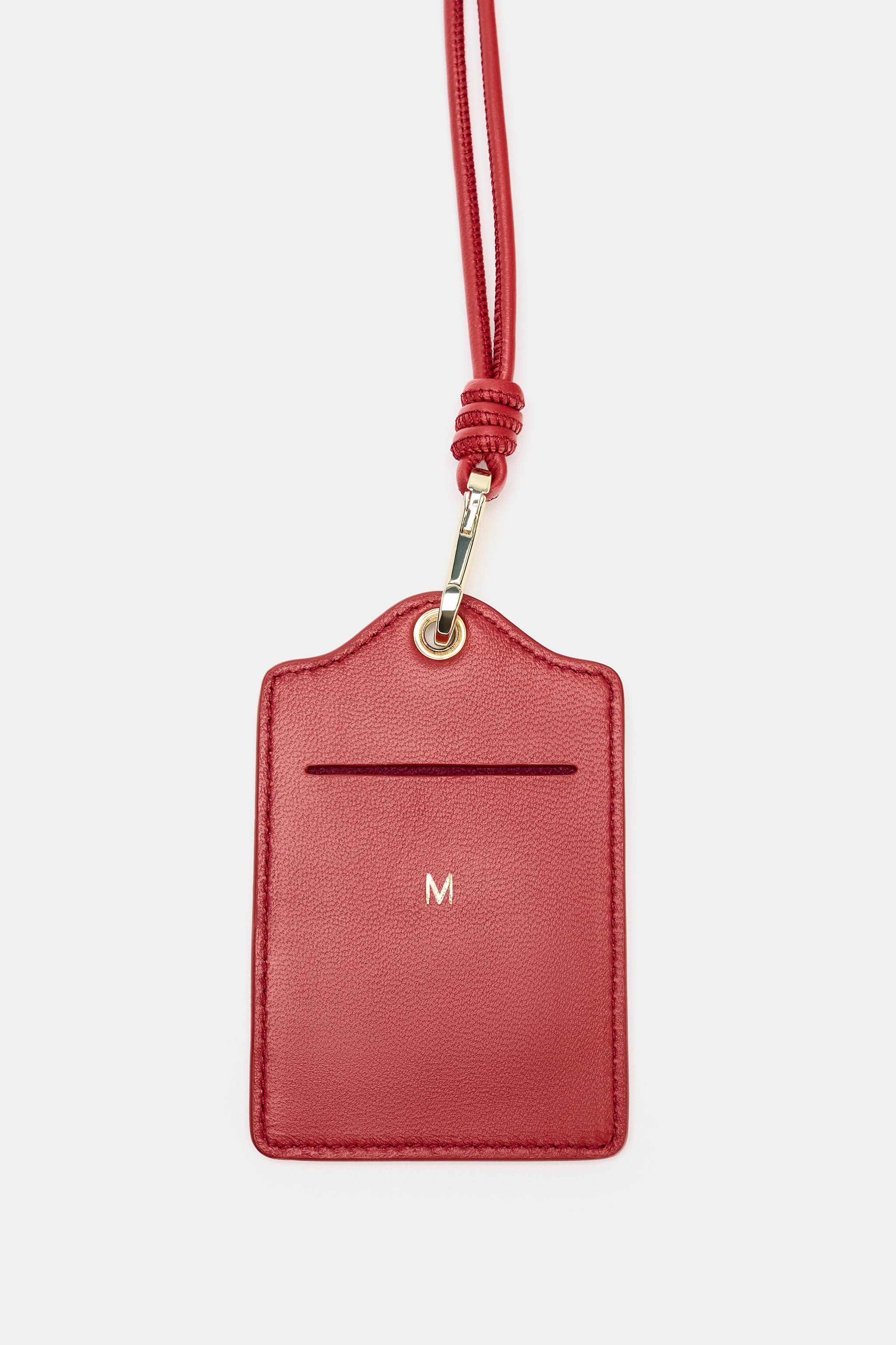 LEATHER CARD HOLDER — Red