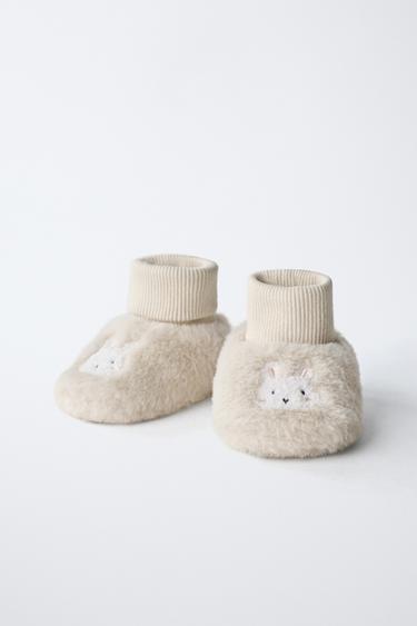 CHAUSSONS D’INTÉRIEUR ANIMAUX - Blanc écru de Zara - Image 2