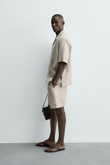 CHEMISE RELAXED FIT 100% LIN - Beige clair de Zara - Image 3