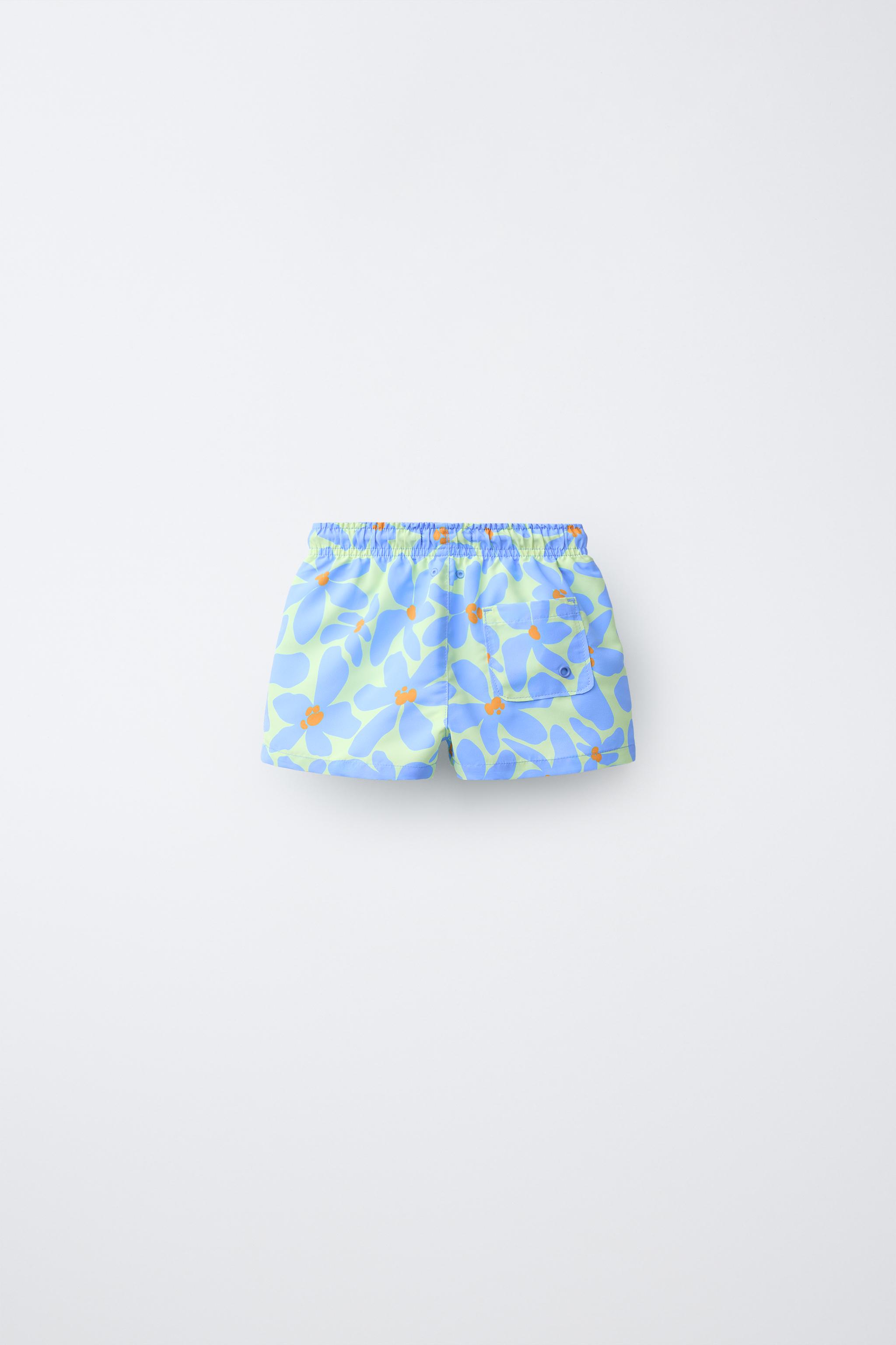 AGES 2-6 / FLORAL PRINT SWIM SHORTS