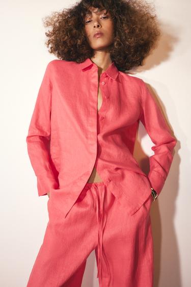 CAMISA LINO 100% ZW COLLECTION - Coral de Zara