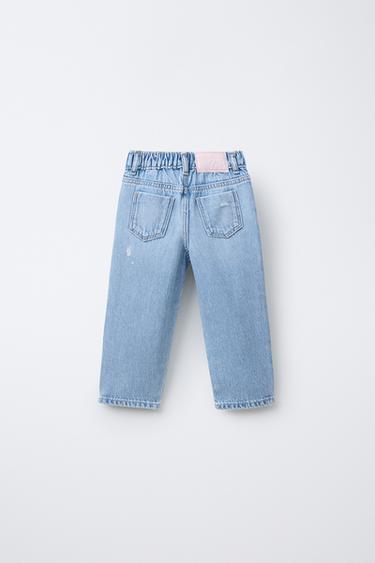JEANS MOM FIT DÉCHIRÉ - Bleu clair de Zara - Image 1