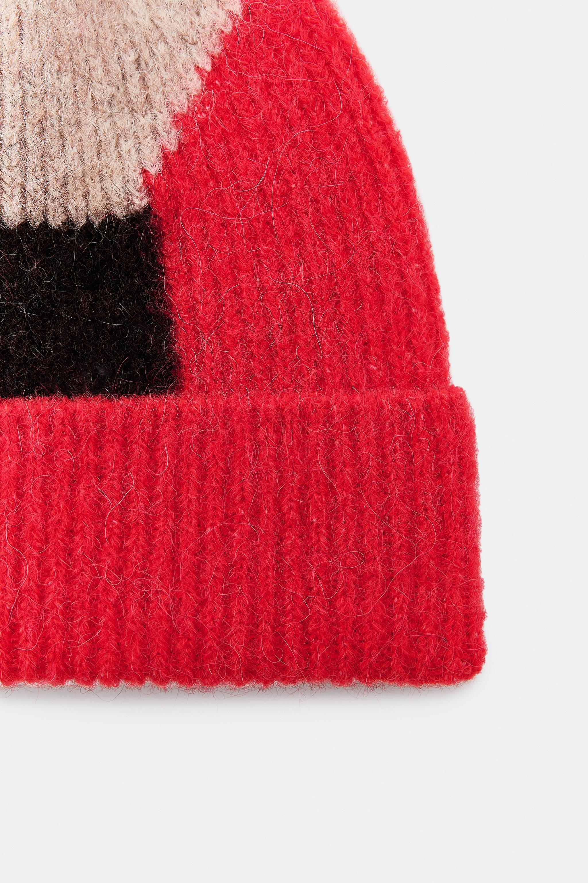 PRINTED KNIT BEANIE - Red | ZARA United States