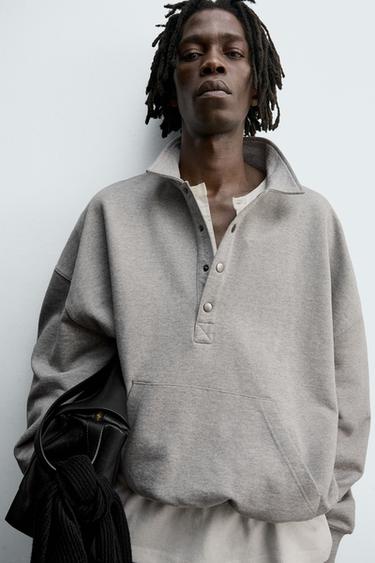 სვიტერი პოლო BOXY FIT - Zara-ს Grey marl