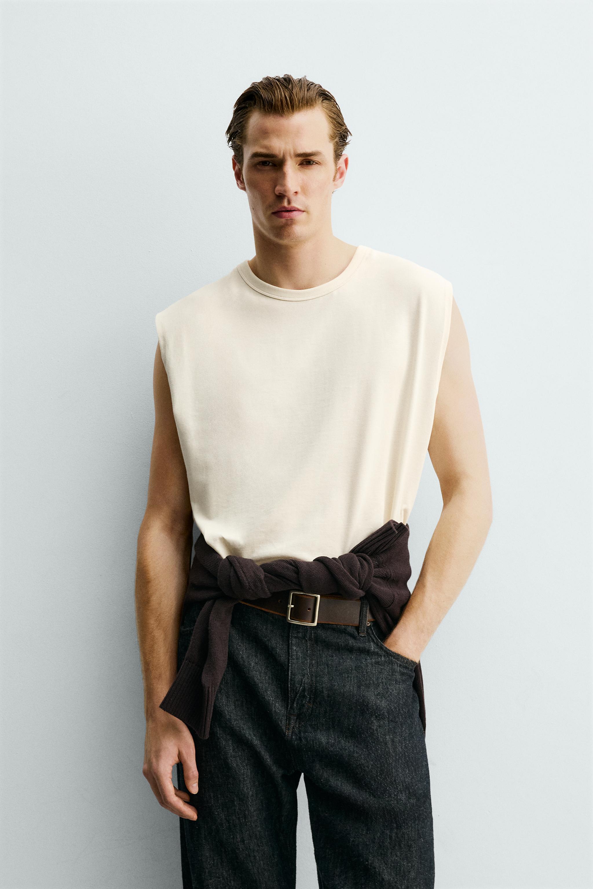 RELAXED FIT TANK TOP - Ecru | ZARA Singapore