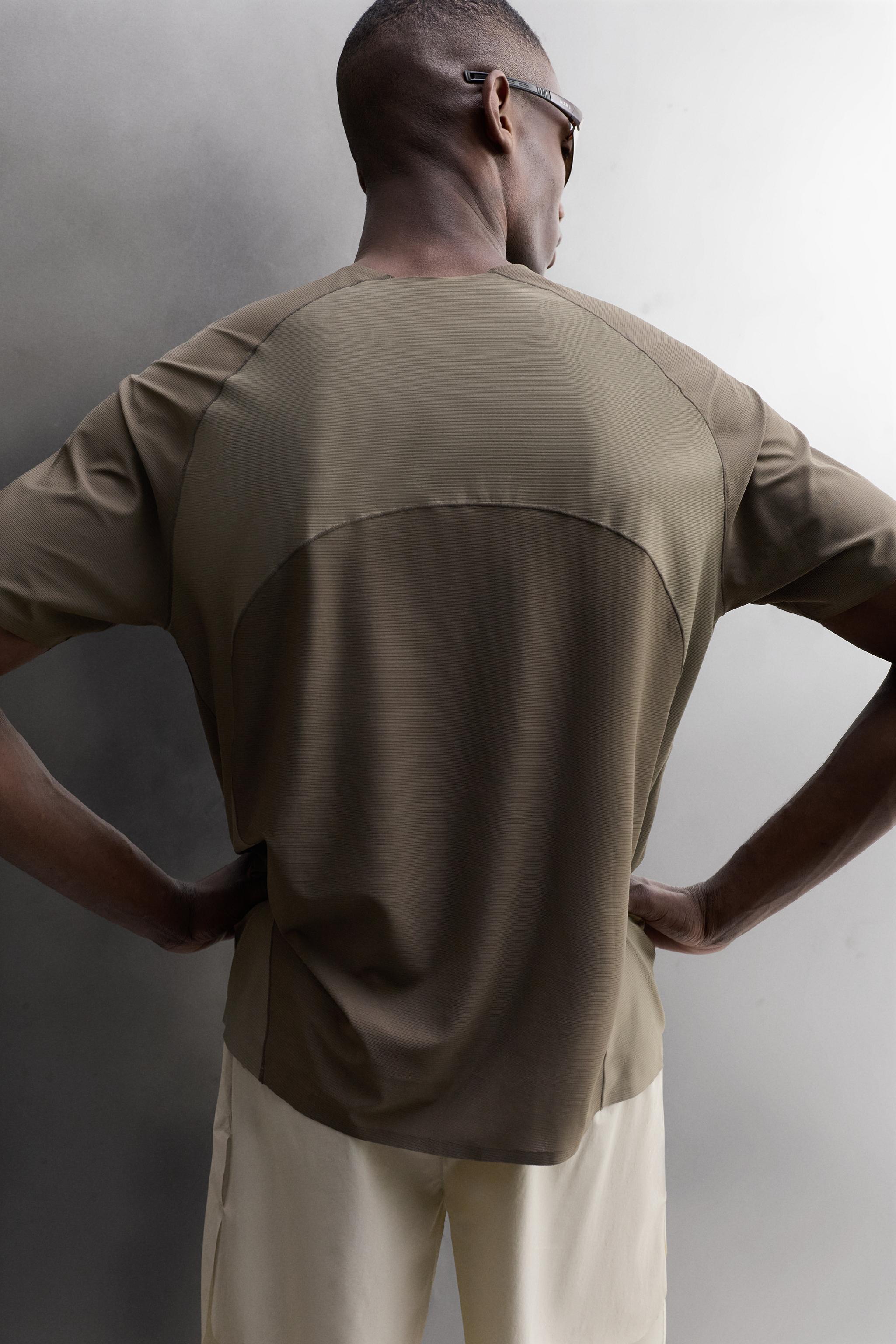 Мужские футболки Zara COLORBLOCK TEXTURED TECHNICAL T-SHIRT — фото 6