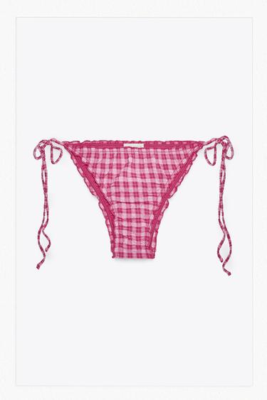KOSTKOVANÉ BIKINOVÉ KALHOTKY - Růžová od Zara