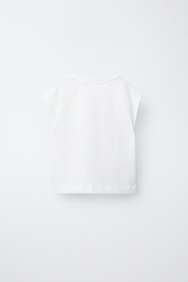 T-SHIRT BASIQUE À MANCHES RAGLAN - Blanc de Zara - Image 1