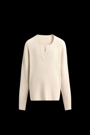 TEXTURED RELAXED FIT SWEATER - Ecru by Zara - Image 0
