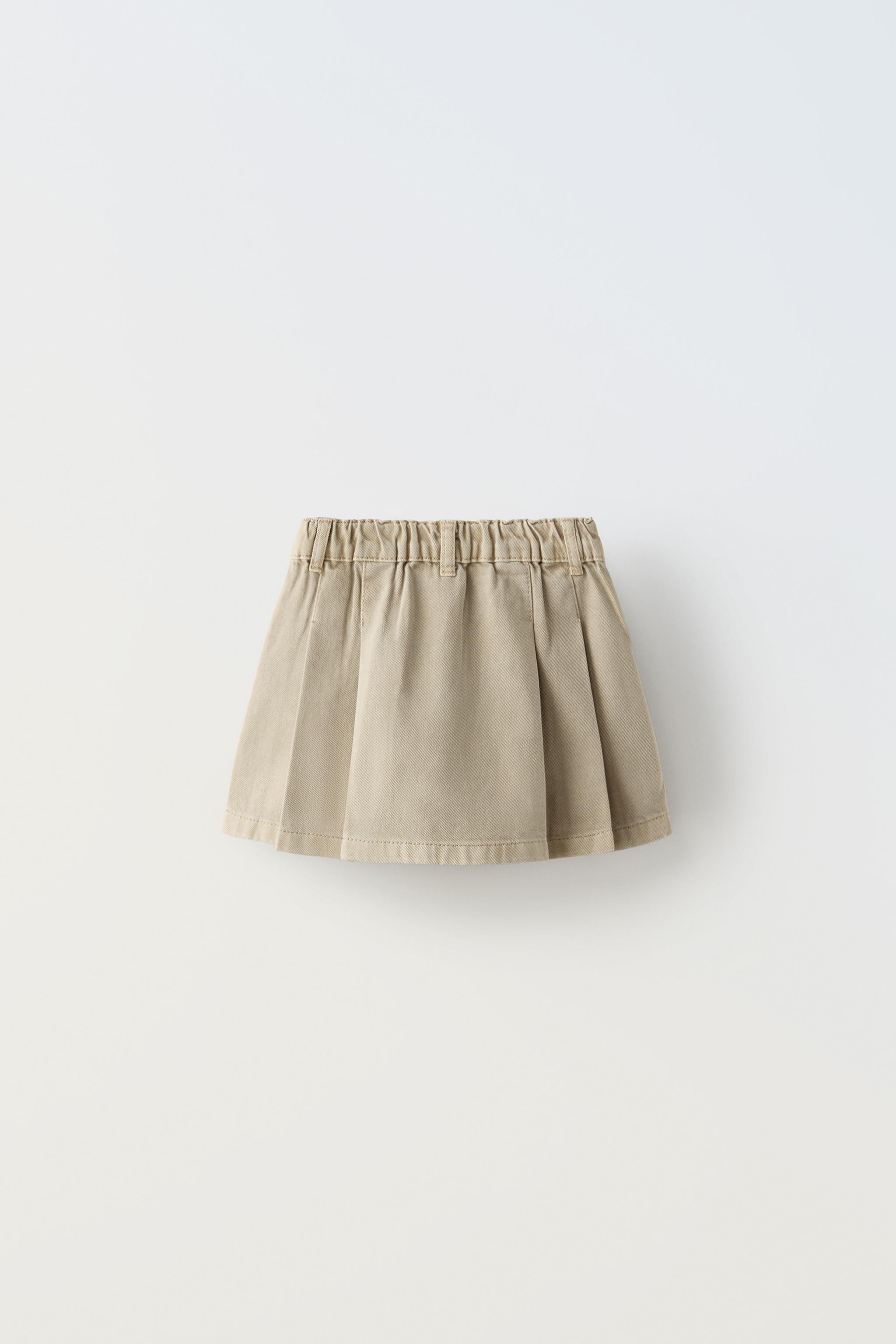 Zara girls retailer pleated skirts Sz 9-10 Gold Rose Gold Velvet