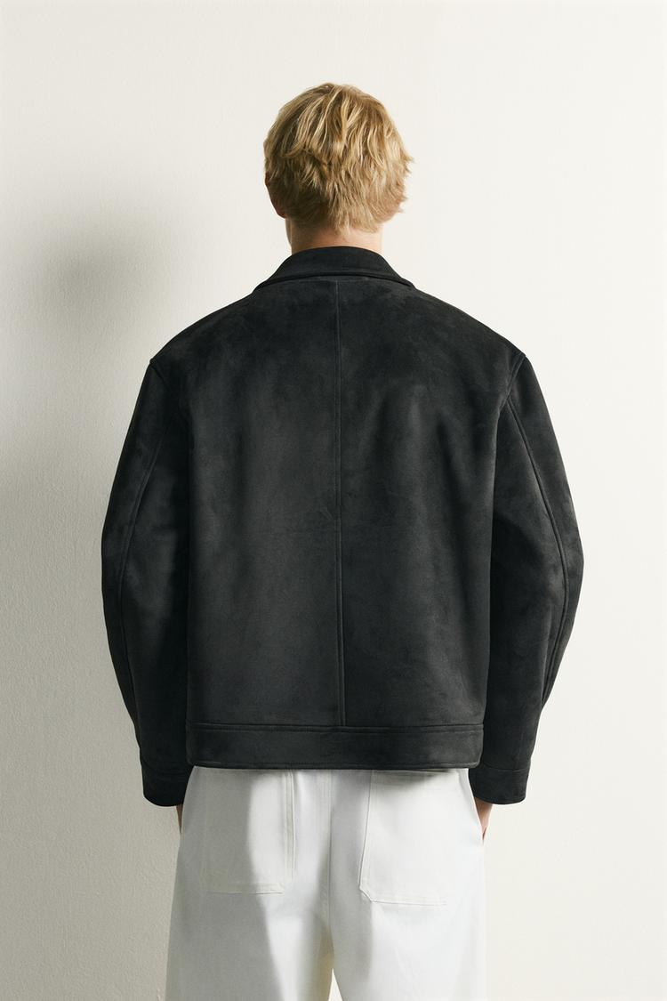 Chaqueta de gamuza sintética de corte regular 3