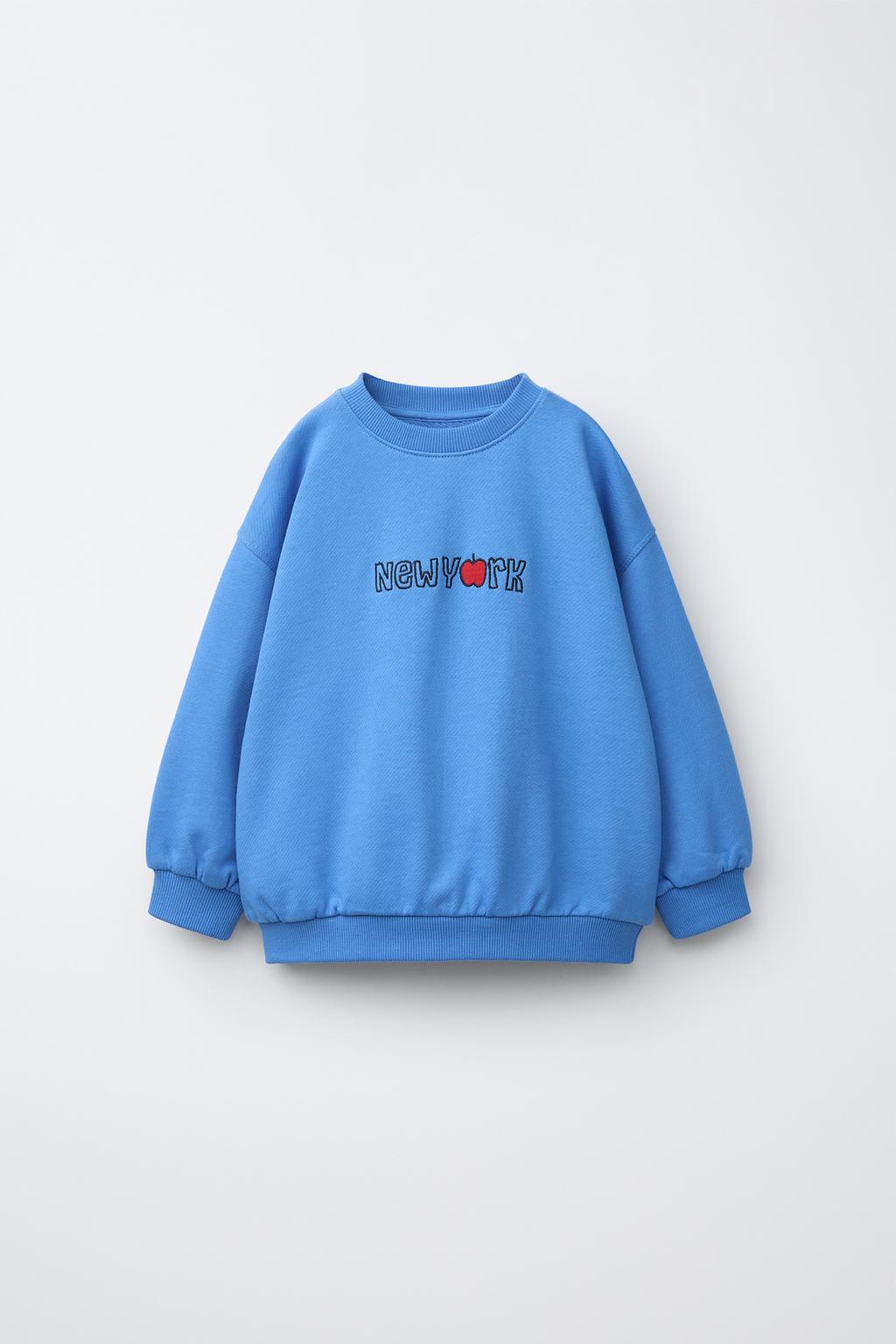 EMBROIDERED SLOGAN SWEATSHIRT