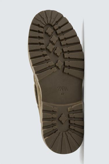 LEATHER DECK SHOES - Taupe Grey by Zara - Image 6