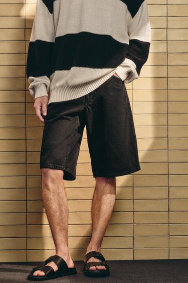 TEXTURED COMFORT BERMUDA SHORTS - Black by Zara