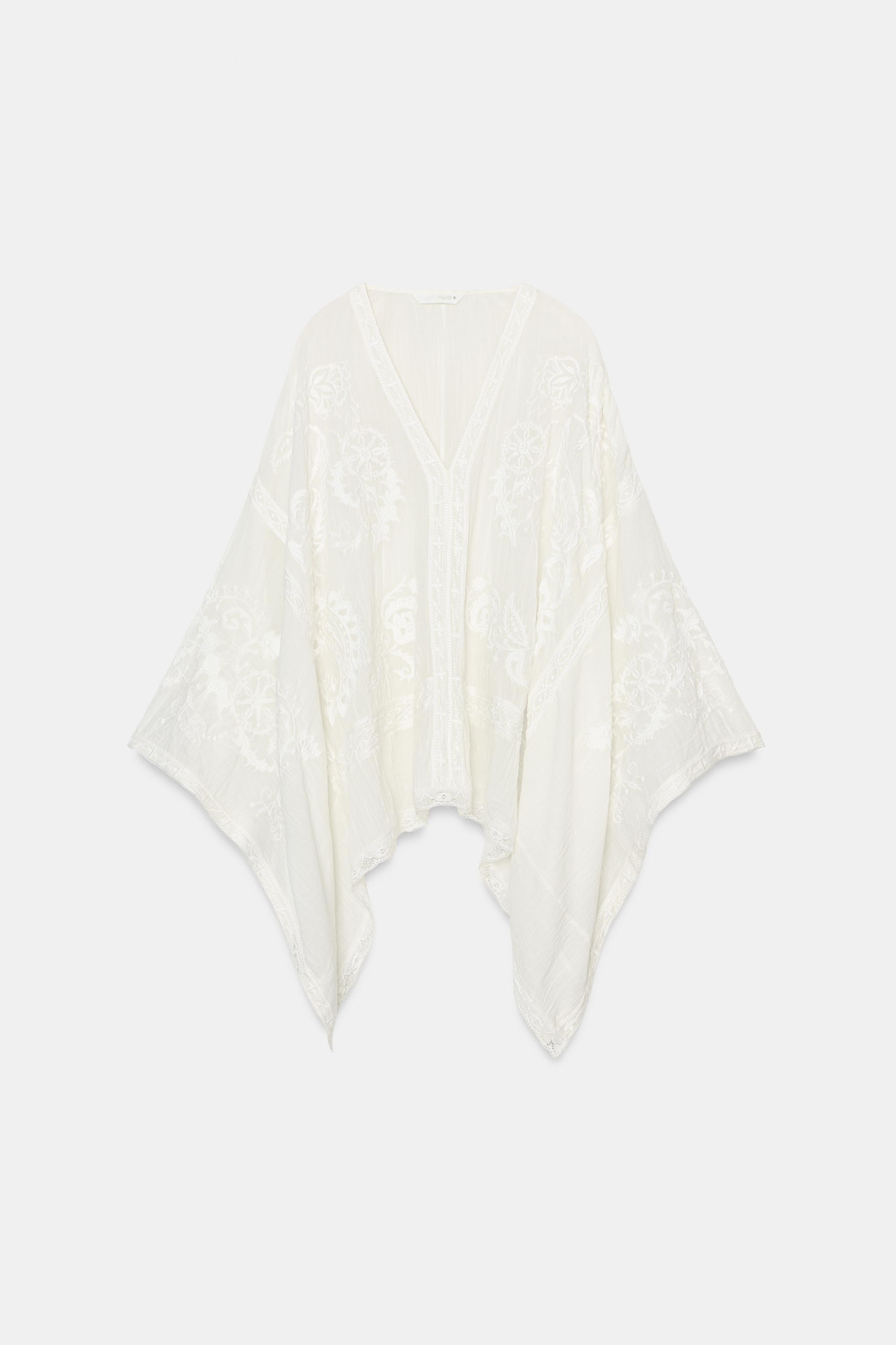 ZW COLLECTION EMBROIDERED CAPE BLOUSE