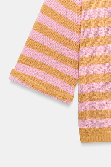 STRIPED KNIT TOP - Orange by Zara - Image 5