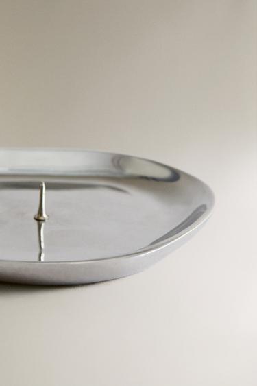 SILVER ALUMINIUM TEALIGHT HOLDER - Silver by Zara - Image 2