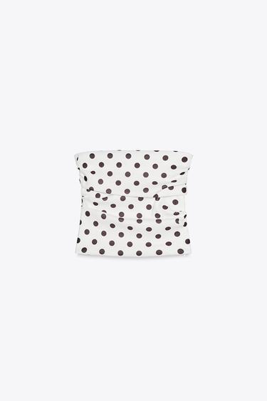 TOP BUSTIER À POIS - Blanc de Zara - Image 3