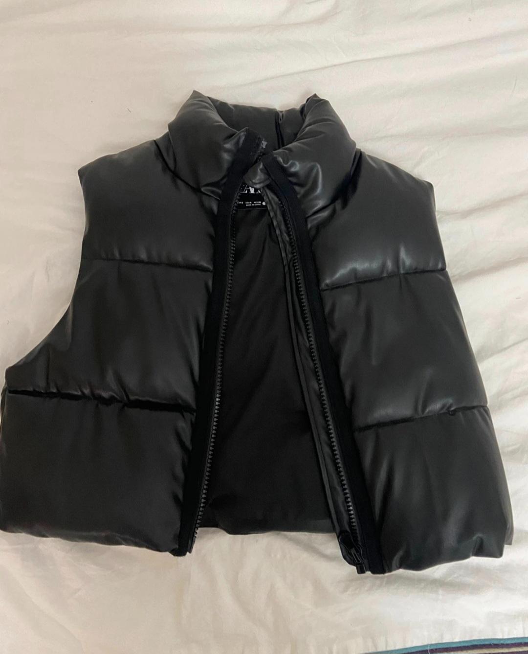 FAUX LEATHER PUFFER GILET - Image 3
