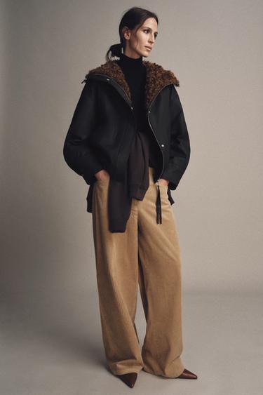 CHAQUETA BOMBER BORREGUILLO ZW COLLECTION - Negro de Zara
