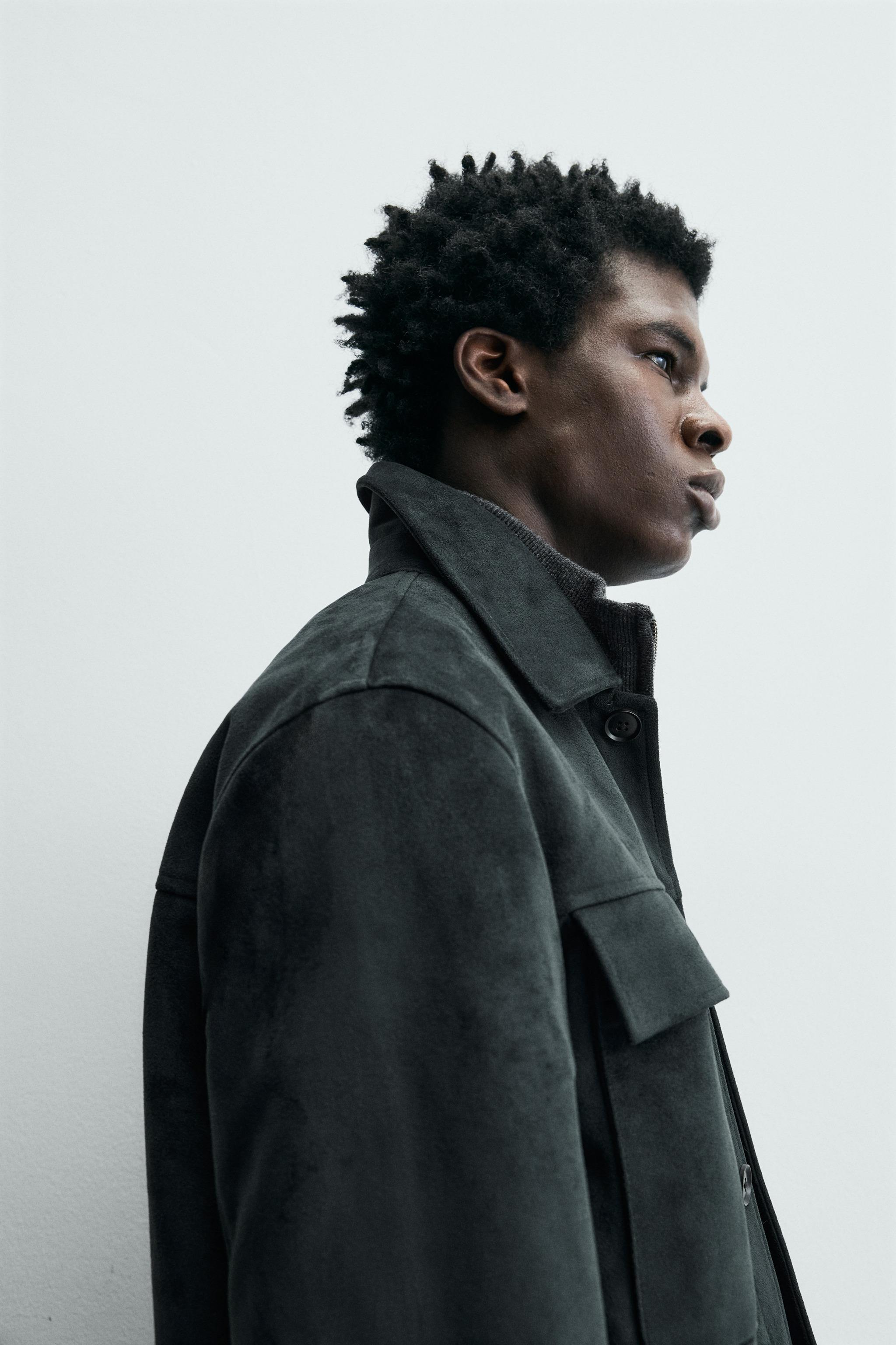 FAUX SUEDE OVERSHIRT