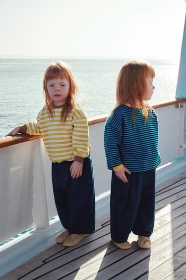 ZARA TIMELESS - BALÓNOVÉ KALHOTY SE ZÁŠEVKY - Namodralá od Zara