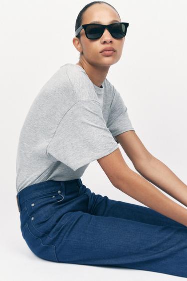 ZW COLLECTION HIGH-WAIST BOOTCUT CROPPED JEANS - Mid-blue by Zara - Image 3