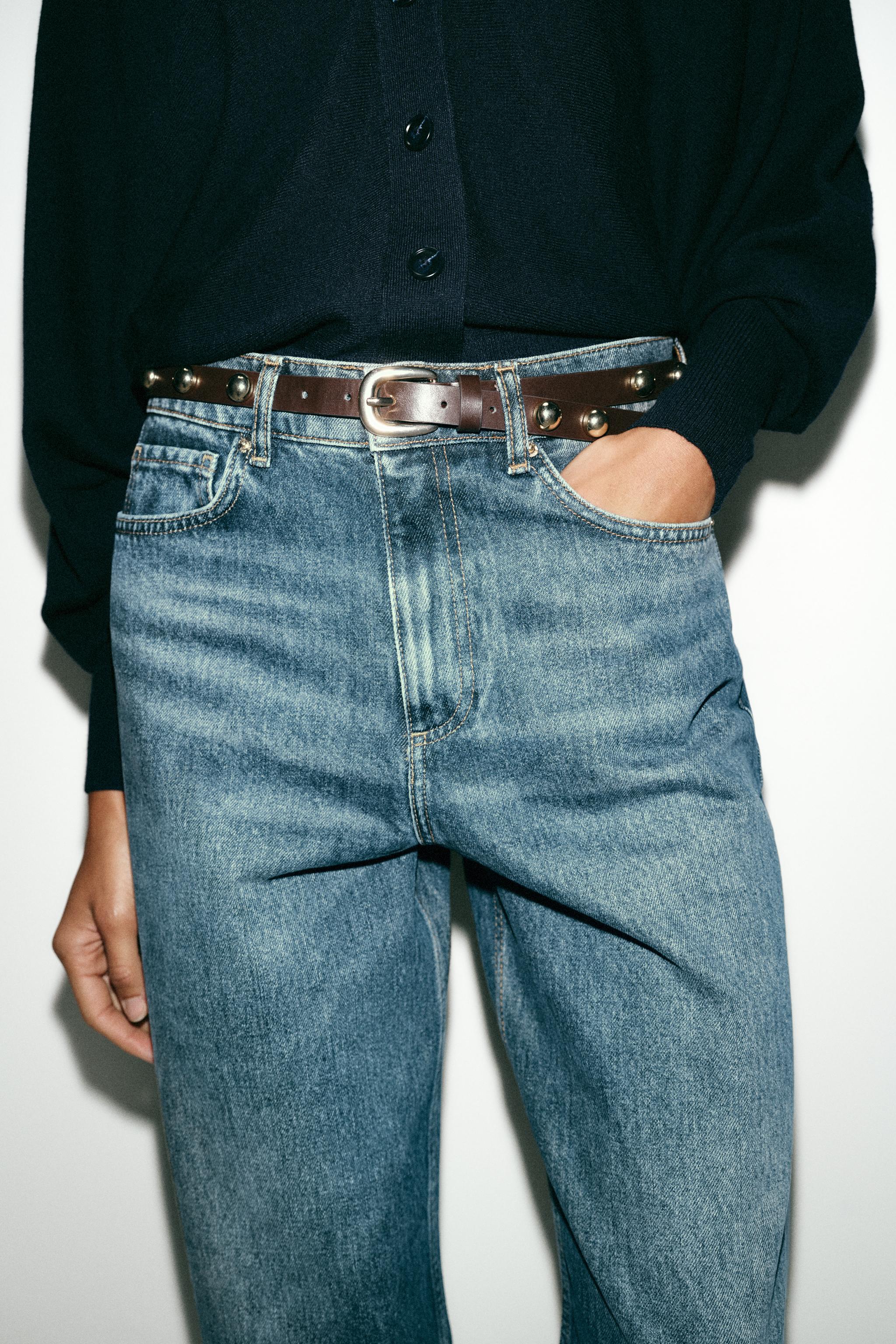 Z1975 KEMERLİ YÜKSEK BEL TAPERED FIT JEAN - Görsel 4