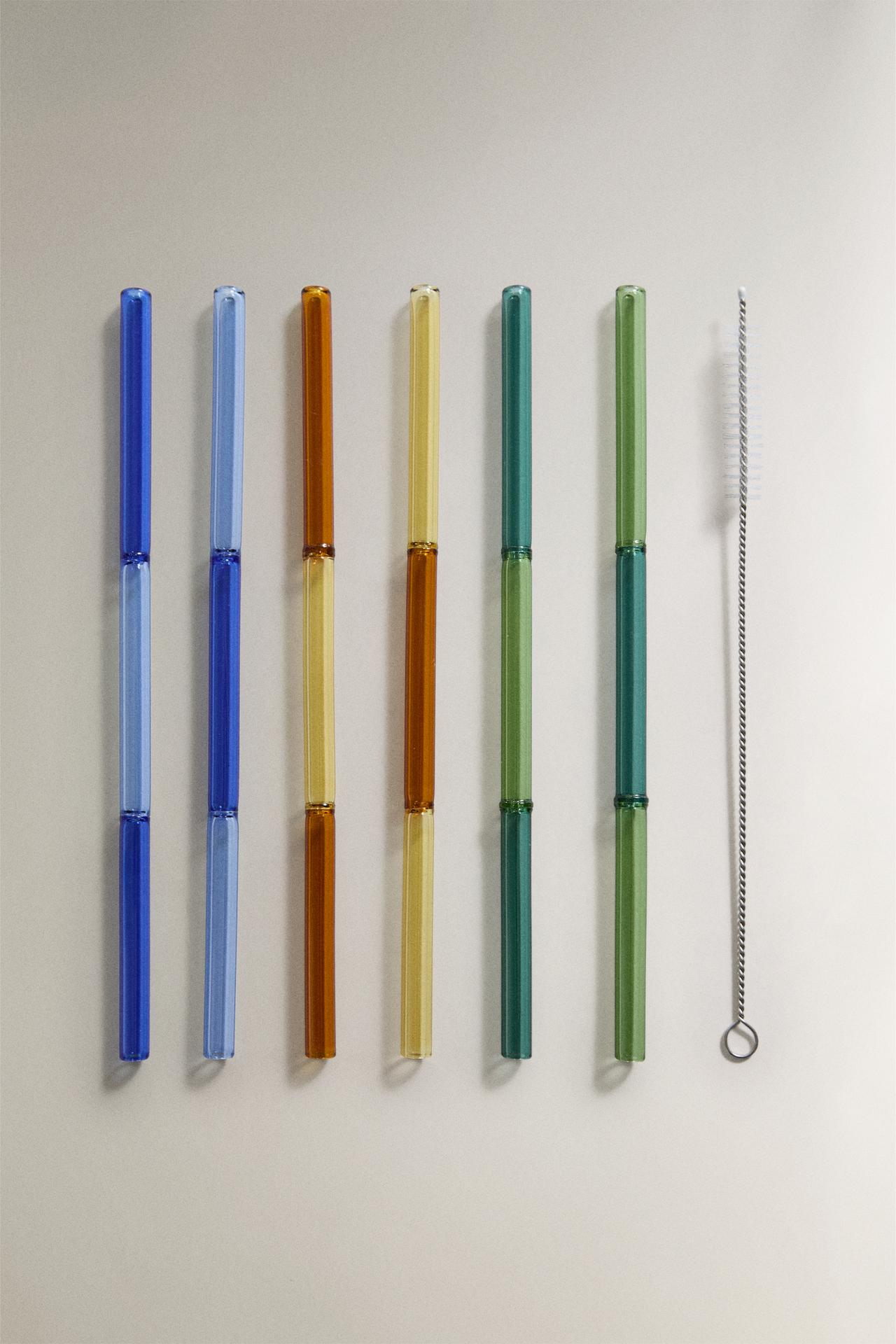 PACK OF COLOURED BOROSILICATE STRAWS (PACK OF 6)
