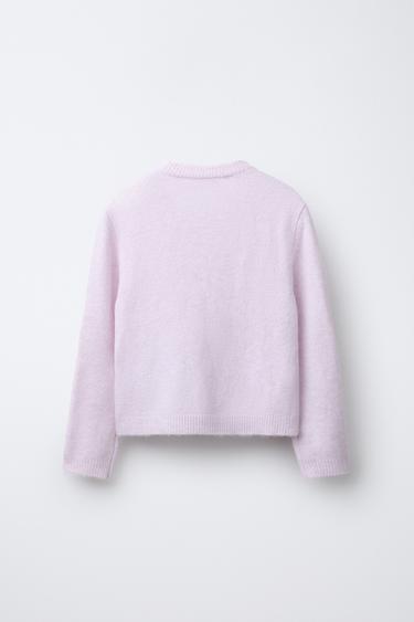 BEADED KNIT CARDIGAN - Light lilac by Zara - Image 1