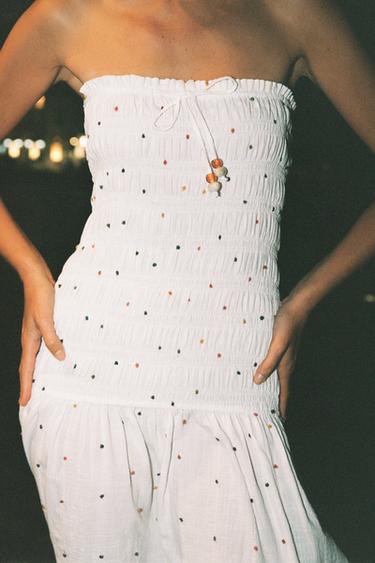 ROBE MIDI POMPONS - Multicolore de Zara - Image 3