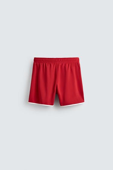 SHORT LISERÉS CONTRASTÉS - Rouge de Zara - Image 7