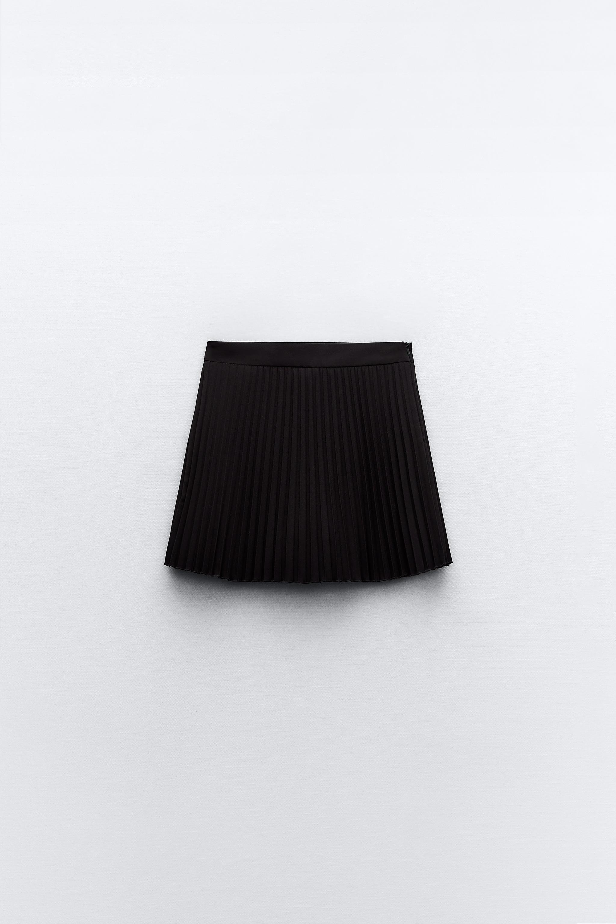zara black pleated skort