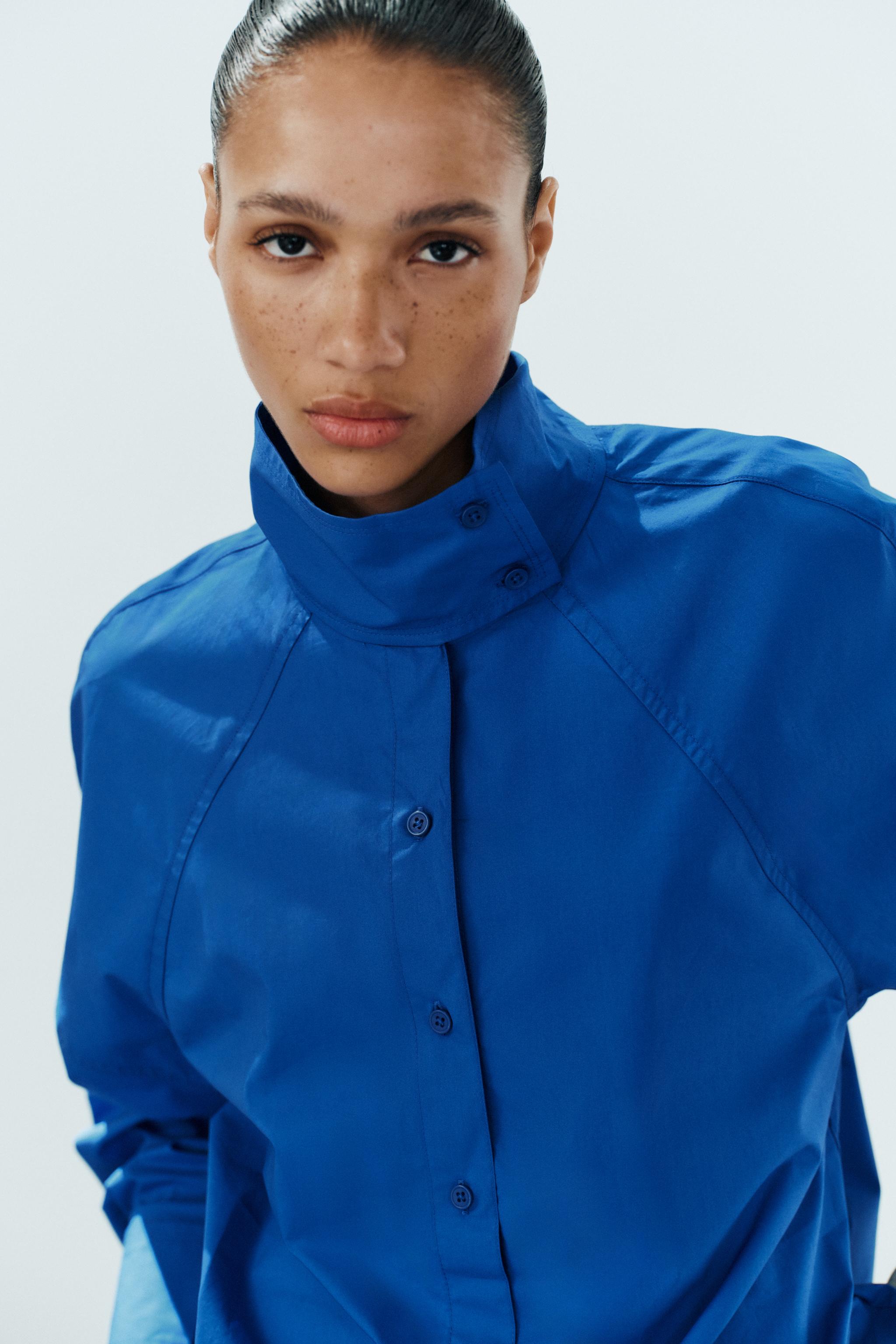 Zara OVERSIZE HIGH-NECK SHIRT — фото 3