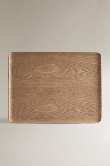 LARGE RECTANGULAR WOODEN TRAY - Light beige by Zara