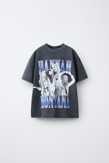 CAMISETA EFECTO LAVADO HANNAH MONTANA © DISNEY - Gris antracita de Zara - Imagen 0