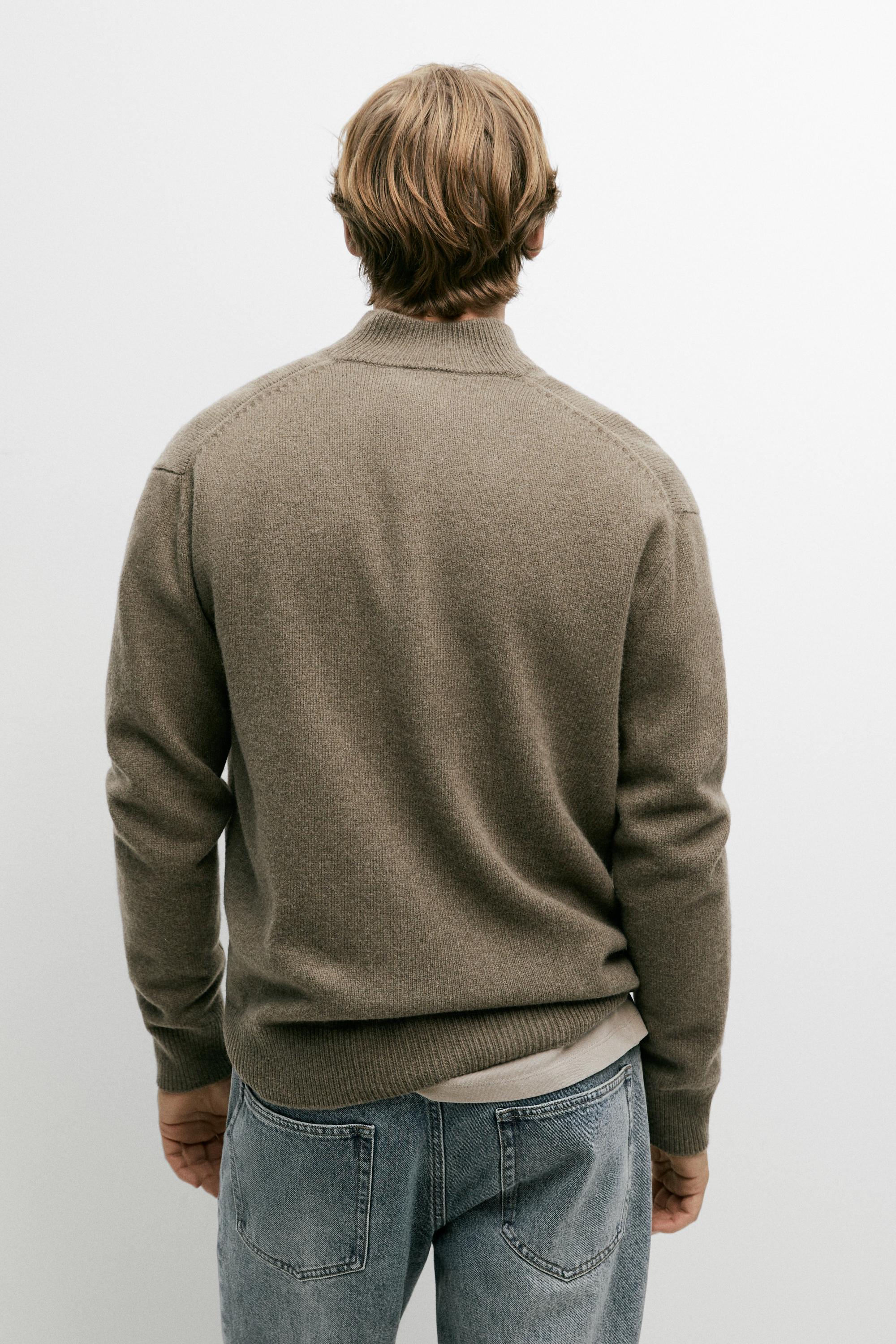 Pull en maille col cheminée 100 % laine